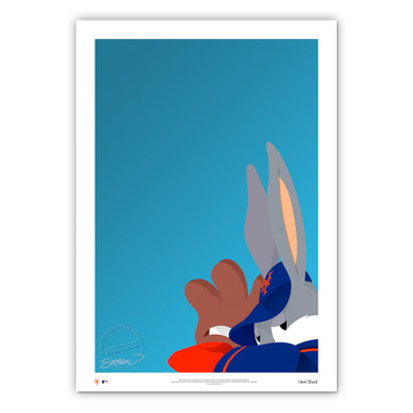 New York Mets Baseball Bugs Minimalist Looney Tunes Collection 14 x 20 Fine Art Print by artist S. Preston - Ltd Ed of 100