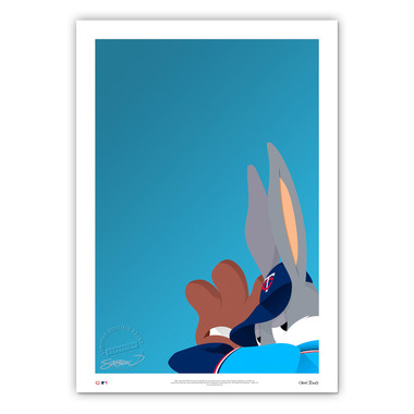 Minnesota Twins Baseball Bugs Minimalist Looney Tunes Collection 14 x 20 Fine Art Print by artist S. Preston - Ltd Ed of 100