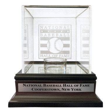 Baseball Hall of Fame Etched Logo Acrylic Single Baseball Display Case