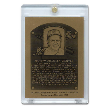 Mickey Mantle 1983 Hall of Fame Metallic Plaque Card