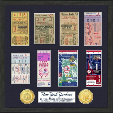 Highland Mint New York Yankees Framed World Series Ticket Collection