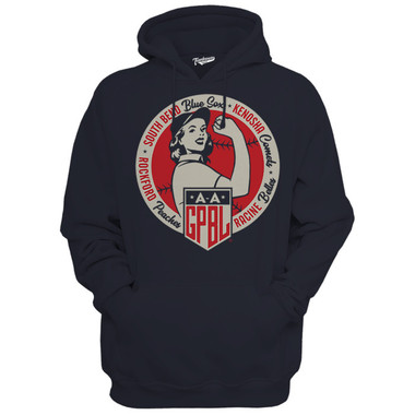 Unisex Teambrown AAGPBL Original 4 Navy Diamond Hooded Sweatshirt