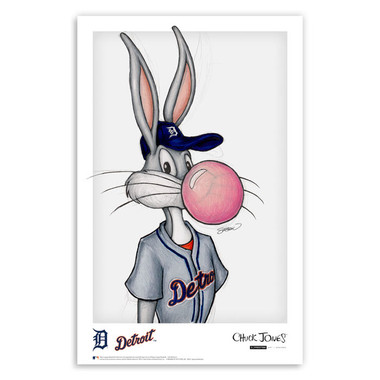 Detroit Tigers Bubblegum Bugs Minimalist Looney Tunes Collection 11 x 17 Fine Art Print by artist S. Preston