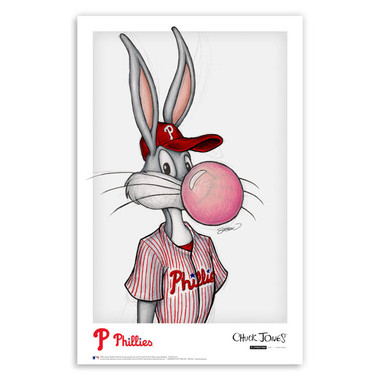 Philadelphia Phillies Bubblegum Bugs Minimalist Looney Tunes Collection 11 x 17 Fine Art Print by artist S. Preston