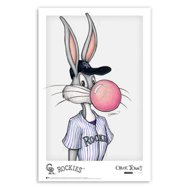 Colorado Rockies Bubblegum Bugs Minimalist Looney Tunes Collection 11 x 17 Fine Art Print by artist S. Preston