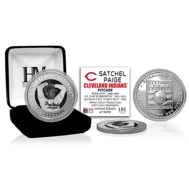Highland Mint Satchel Paige Cleveland Indians Hall of Fame Silver Photo Coin