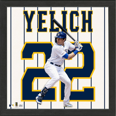 Highland Mint Christian Yelich Milwaukee Brewers 13 x 13 Impact Jersey Framed Print