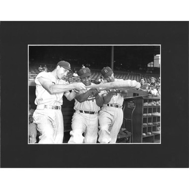 Matted 8x10 Photo- Gil Hodges, Roy Campanella and Duke Snider