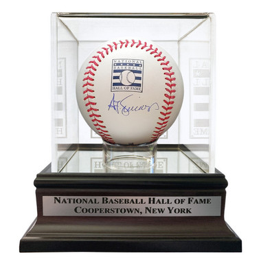 Ted Simmons Autographed Hall of Fame Logo Baseball with HOF Case (MLB)