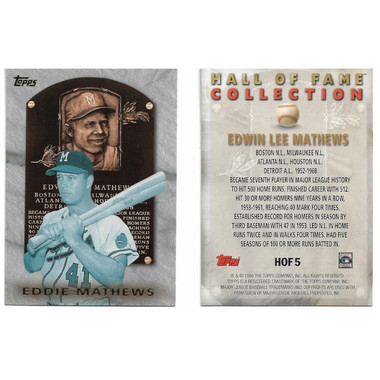 Eddie Mathews 1999 Topps Hall of Fame Collection Card # HOF5