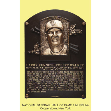Larry Walker Baseball Hall of Fame Plaque Postcard