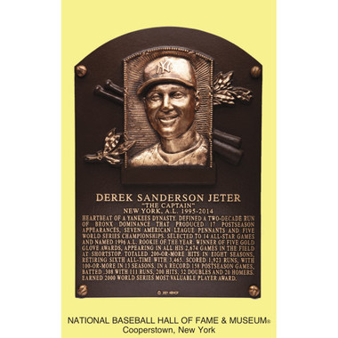 Derek Jeter Baseball Hall of Fame Plaque Postcard