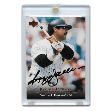 Reggie Jackson Autographed Card 1995 Upper Deck Autographs # RJ (black ink)
