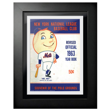 New York Mets 1963 Yearbook Cover 18 x 14 Framed Print