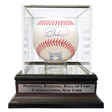 Barry Larkin Autographed Hall of Fame Logo Baseball with HOF Case (HOF)