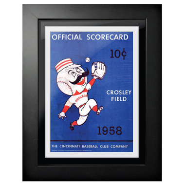 Cincinnati Reds 1958 Scorecard Cover 18 x 14 Framed Print