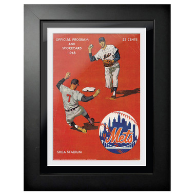 New York Mets 1968 Scorecard Cover 18 x 14 Framed Print