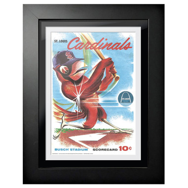 St. Louis Cardinals 1964 Scorecard Cover 18 x 14 Framed Print