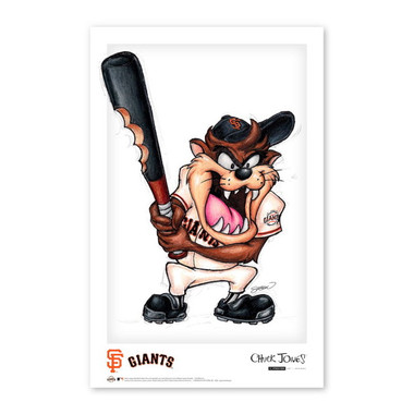 San Francisco Giants Taz on Deck Minimalist Looney Tunes Collection 11 x 17 Fine Art Print by artist S. Preston