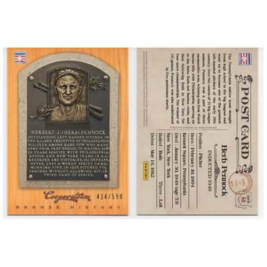 Herb Pennock 2012 Panini Cooperstown Bronze History Baseball Card Ltd Ed of 599