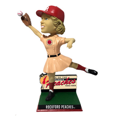 Rockford Peaches AAGPBL Pink Wall Catch Bobblehead Ltd Ed of 1,943