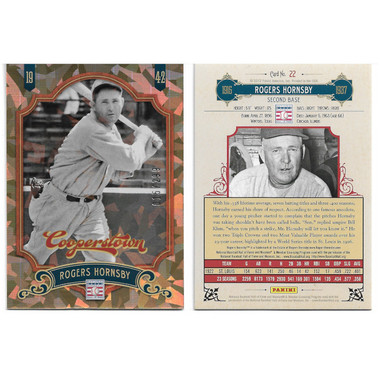 Rogers Hornsby 2012 Panini Cooperstown Crystal Collection # 22 Baseball Card Ltd Ed of 299