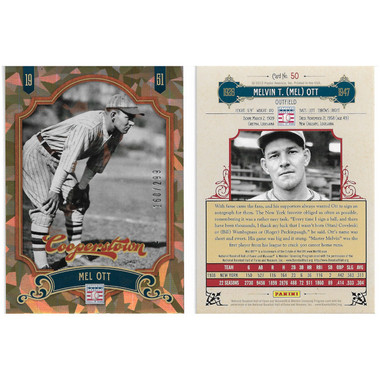 Mel Ott 2012 Panini Cooperstown Crystal Collection # 50 Baseball Card Ltd Ed of 299