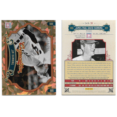 Jim Bunning 2012 Panini Cooperstown Crystal Collection # 94 Baseball Card Ltd Ed of 299