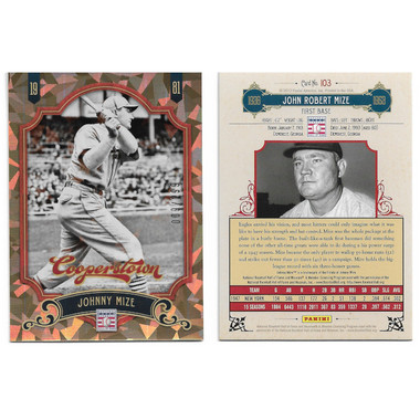 Johnny Mize 2012 Panini Cooperstown Crystal Collection # 103 Baseball Card Ltd Ed of 299