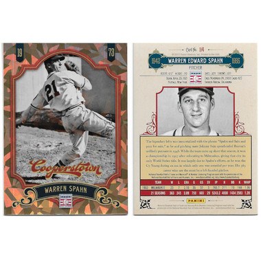 Warren Spahn 2012 Panini Cooperstown Crystal Collection # 114 Baseball Card Ltd Ed of 299