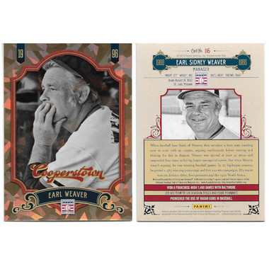 Earl Weaver 2012 Panini Cooperstown Crystal Collection # 116 Baseball Card Ltd Ed of 299