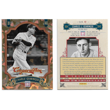 Charlie Gehringer 2012 Panini Cooperstown Crystal Collection # 49 Baseball Card Ltd Ed of 299