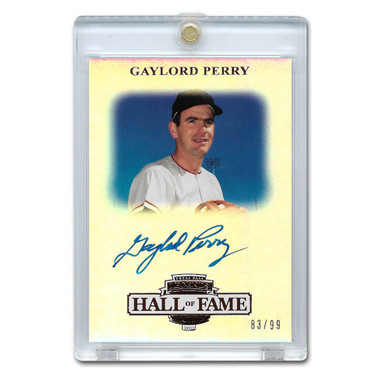 Gaylord Perry Autographed Card 2012 Press Pass Hall of Fame Edition Legends Ltd Ed of 99