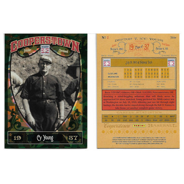 Cy Young 2013 Panini Cooperstown Green Crystal # 2