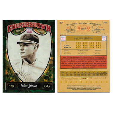 Walter Johnson 2013 Panini Cooperstown Green Crystal # 7