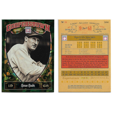 Goose Goslin 2013 Panini Cooperstown Green Crystal # 24