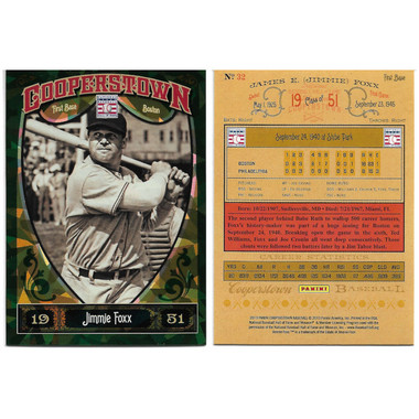 Jimmie Foxx 2013 Panini Cooperstown Green Crystal # 32