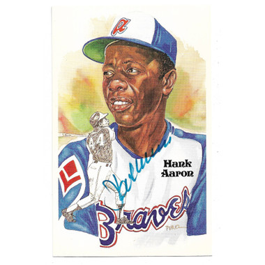 Hank Aaron Autographed Perez-Steele HOF Series Postcard # 177 (JSA-06)