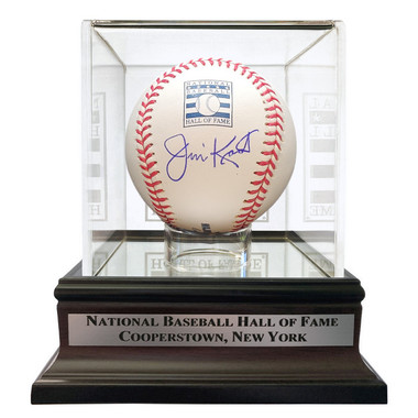 Jim Kaat Autographed Hall of Fame Logo Baseball with HOF Case (HOF)