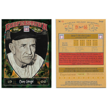 Casey Stengel 2013 Panini Cooperstown Green Crystal # 62