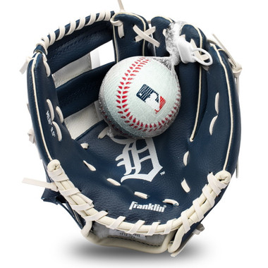 Franklin Detroit Tigers 9.5" Team Logo Youth Glove and Ball Set