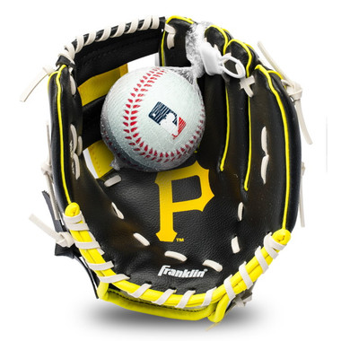 Franklin Pittsburgh Pirates 9.5" Team Logo Youth Glove and Ball Set