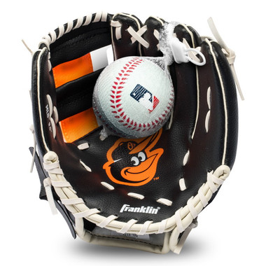 Franklin Baltimore Orioles 9.5" Team Logo Youth Glove and Ball Set