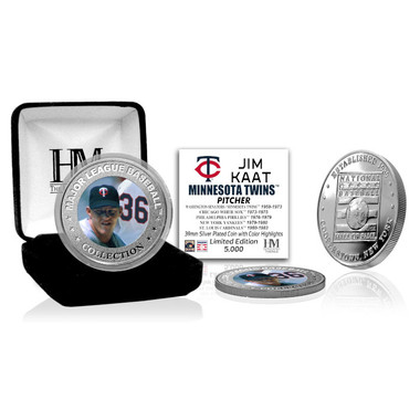 Highland Mint Jim Kaat Minnesota Twins Hall of Fame Silver Photo Coin