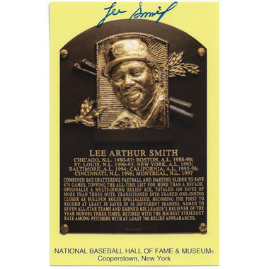 Lee Smith Autographed Hall of Fame Plaque Postcard (JSA)
