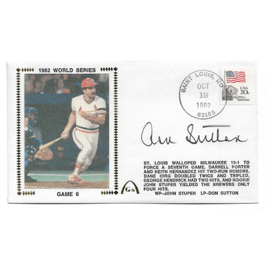 Don Sutton Autographed First Day Cover - 1982 World Series Game 6 (JSA)
