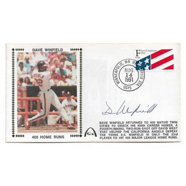 Dave Winfield Autographed First Day Cover - 1991 400th Home Run (JSA)