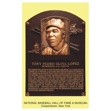 Tony Oliva Baseball Hall of Fame Plaque Postcard (Spanish)