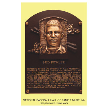 Bud Fowler Baseball Hall of Fame Plaque Postcard