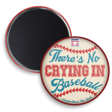 Round No Crying In Baseball Magnet